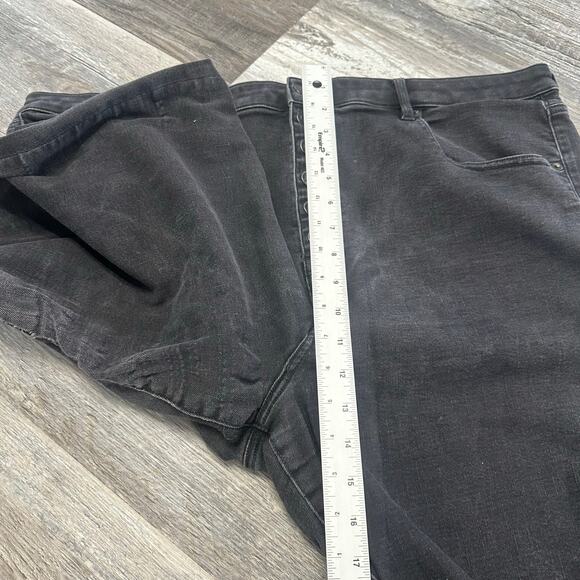 American Eagle Black Women 24 Exposed Buttonfly Wide Flare Leg Bell Jeans 42" - Picture 10 of 14